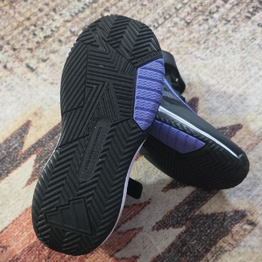 Adidas Kids Black and Purple Athletic Shoes - Picture 9 of 9